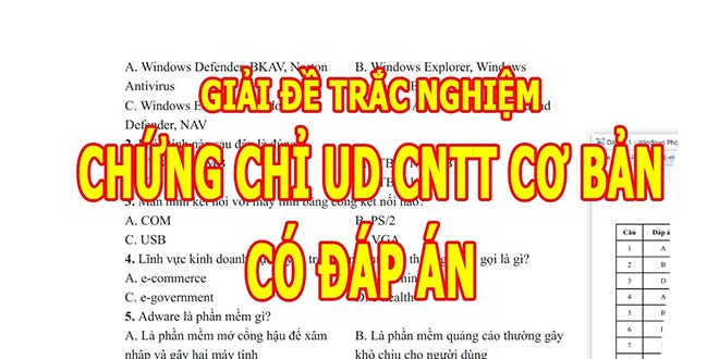 73 Câu hỏi trắc nghiệm tin học thi chứng chỉ CNTT + File